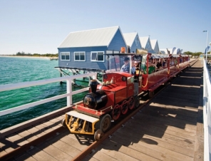 Busselton Port of Call for Cruise Ships in Australia train ride on the jetty